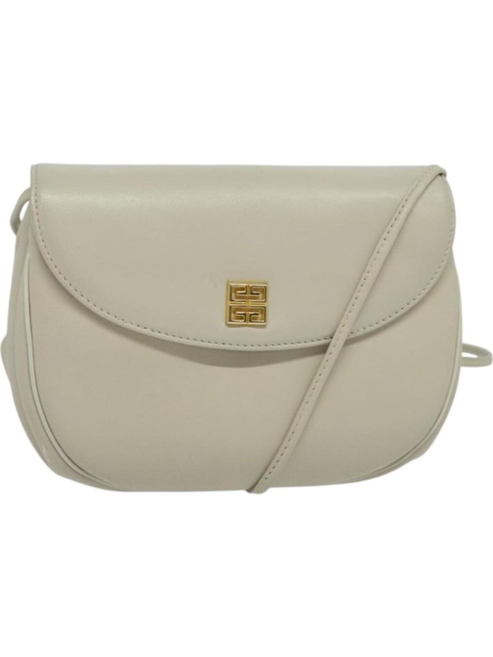 GIVENCHY Shoulder Bag Leather White Gold